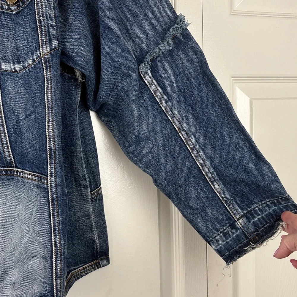 Sandrine Rose x Free People Woman's Sz M Patchwork Vintage Style Jean Jacket NWT - Picture 5 of 10